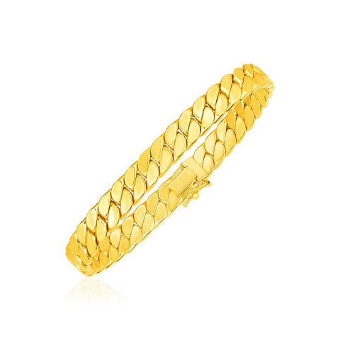 Size: 8'' - 14k Yellow Gold 8 inch Mens Curb Chain Bracelet