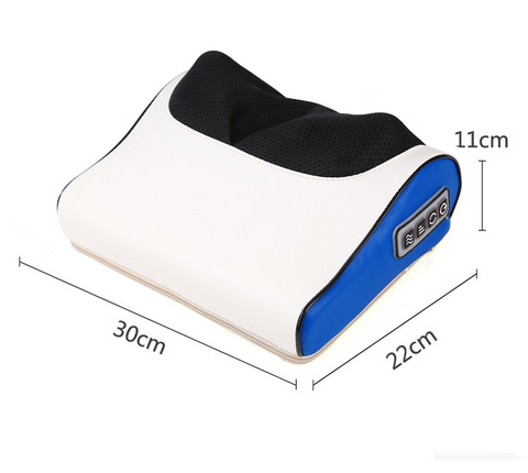 Color: Blue white, Model: EU - Electric Cervical Massage Pillow