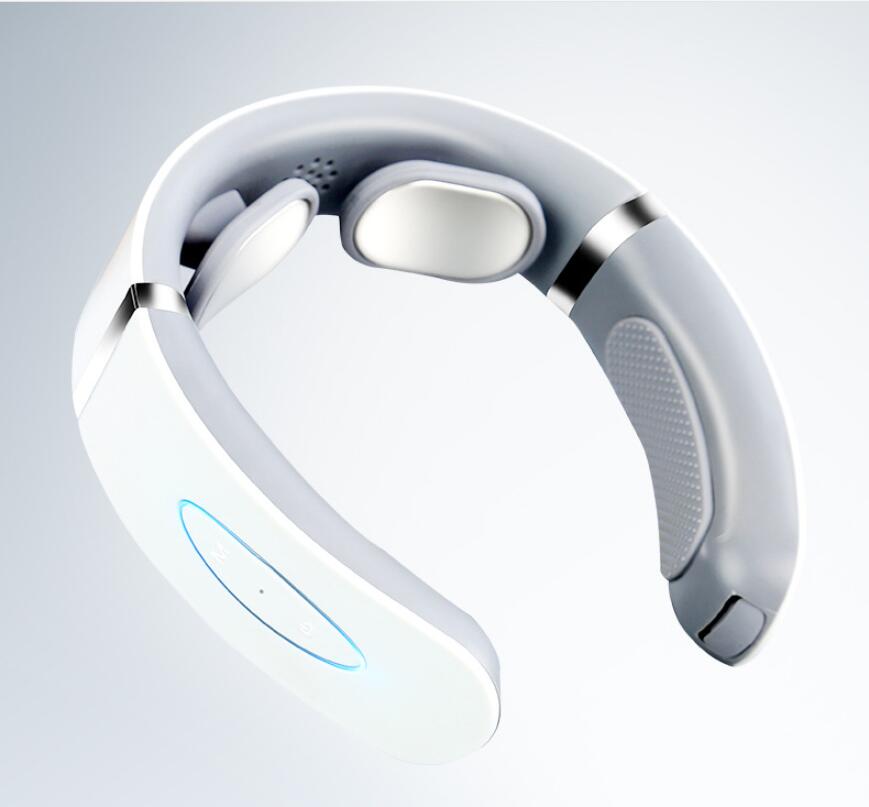 Color: White, style: Fashionable heating - Multifunctional neck vibration pulse cervical massager