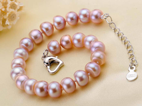 Color: Purple, Size: 7mm - Mixed color pearl bracelet