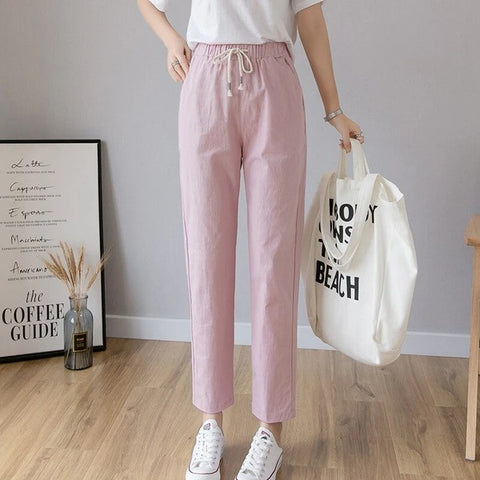 Color: Pink, Size: M - Incredibly comfortable pants for spring