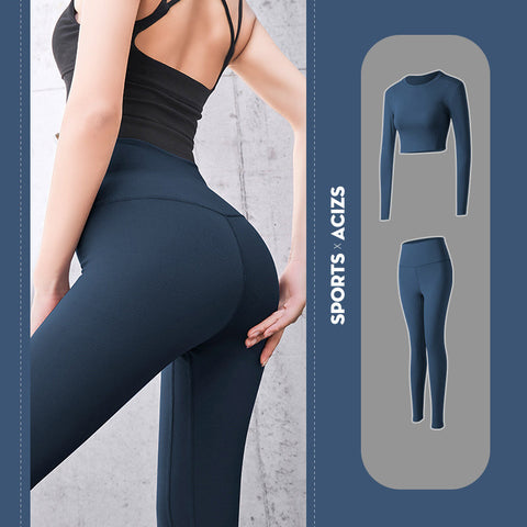 Color: Sweet whale blue suit, Size: S - Yoga cropped pants