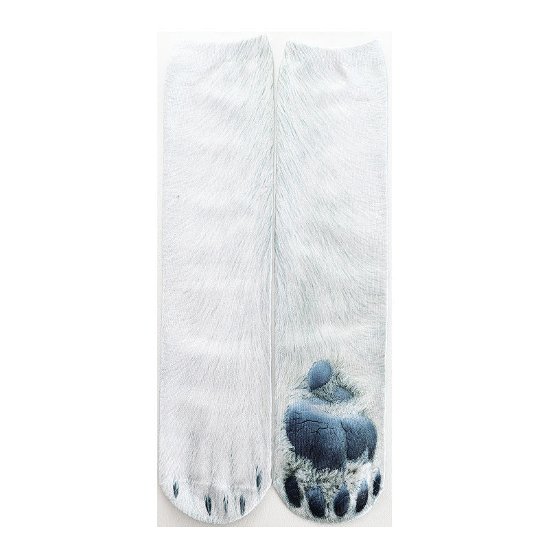 Color: Polar bears, Size: 40cm - 3D animal print socks
