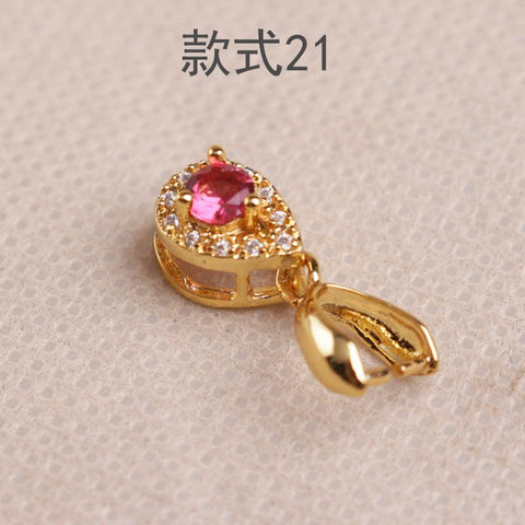 Gold-plated Alloy Melon Seed Buckle Jade Pendant Pendant Clip Buckle Head Jade Buddha Male Crystal Necklace Buckle Diy Jewelry Accessories FSSAGlobalBullet