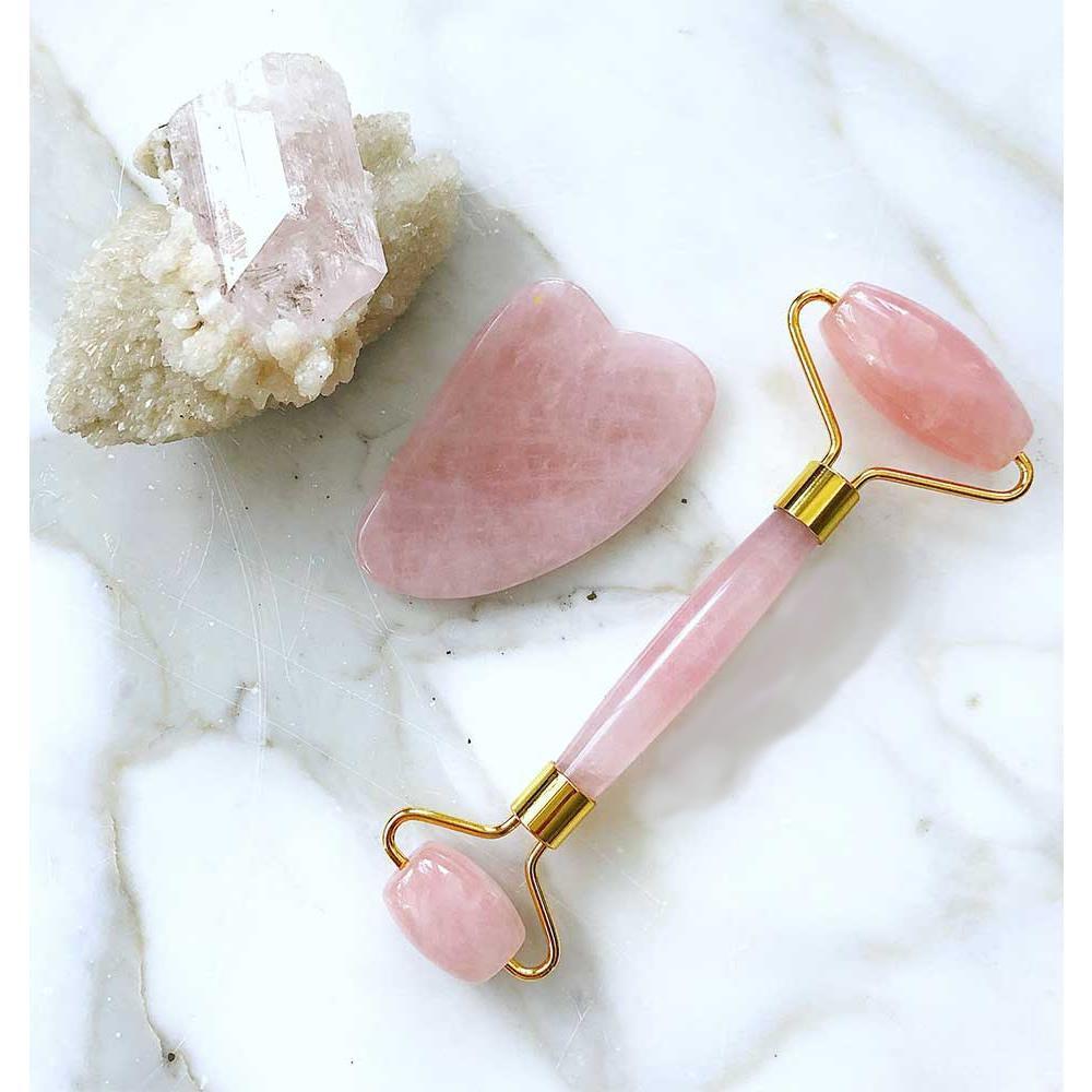 Color: Rose Pink Crystal - Gemmalina Rock N Roll Natural Gem Rollers and Gem Stones To Grow Young Gracefully HSM - FSSA Global Bullet