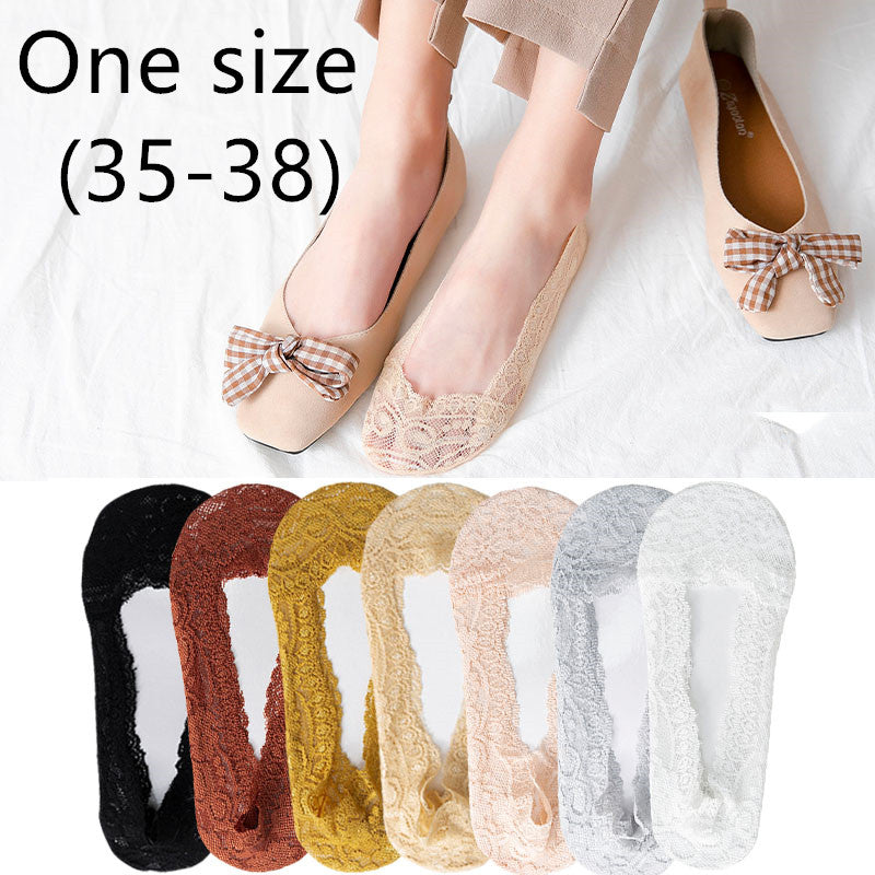 10pcs Lace boat socks - Color: Bcolor mixed One size, quantity: 7 pairs