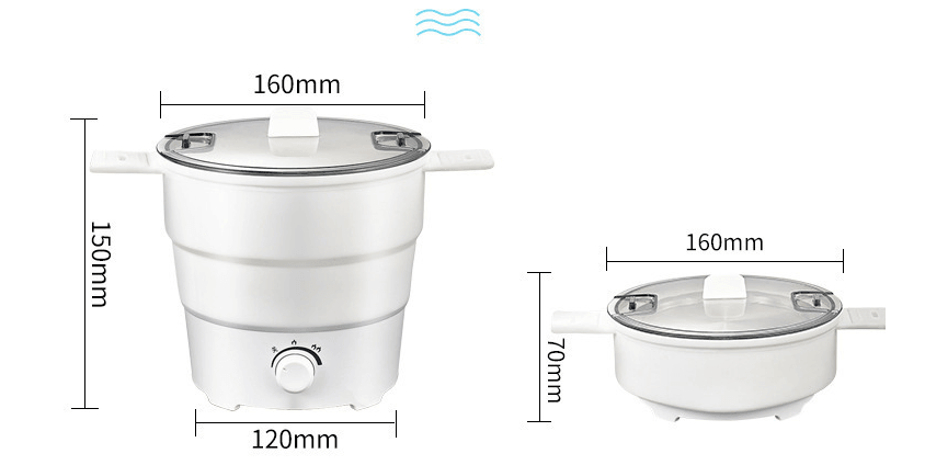 Multifunctional Electric Cooker Mini Noodle Cooker for Student Dormitory Bedroom Travel Folding Cooker Convenient Household Rice FSSA Global Bullet
