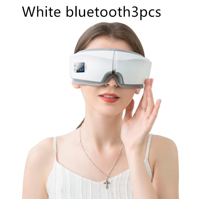 Color: White bluetooth3pcs - 3D 4D Rechargeable Eye Protector Eye Massager Bluetooth Music Player