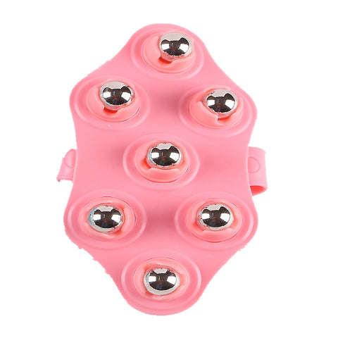 Seven-Bead Massager Five-Element Massage Brush Meridian Brush Ball - Color: Red, style: Ordinary