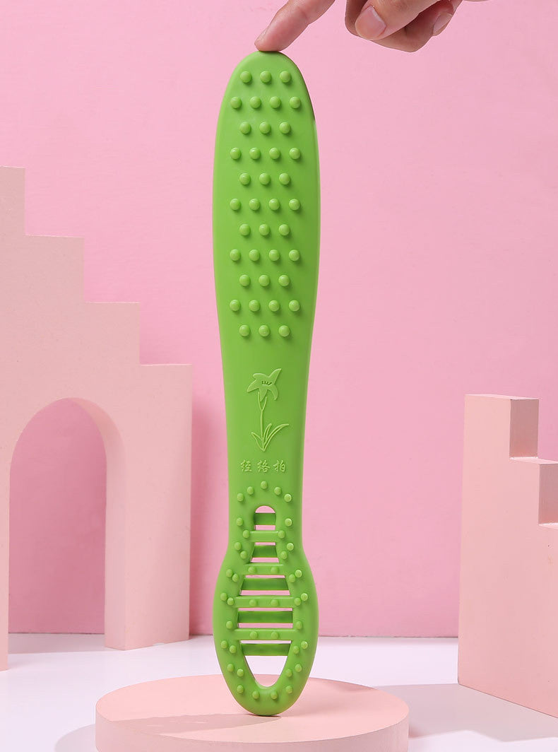Color: Green, style: Lengthen - Meridian Pai Health Paibao Beating Back Beating Small artifact Fitness Hammer Silicone Massager Pasha Massage Stick Health Preservation