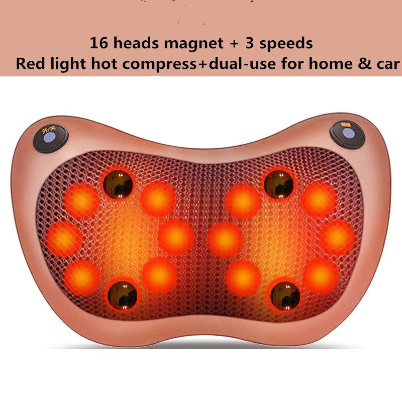 style: Double bond brown 16 magnet - Multifunctional Lumba Shoulder And Neck U-shaped Massage And Kneading Car Home Cushion
