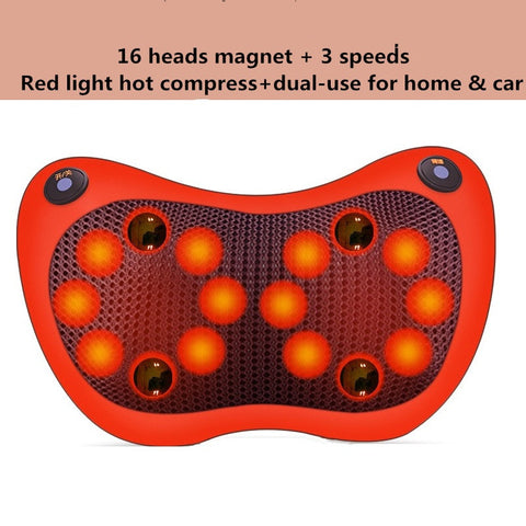 style: Double key red 16 magnet     f - Multifunctional Lumba Shoulder And Neck U-shaped Massage And Kneading Car Home Cushion