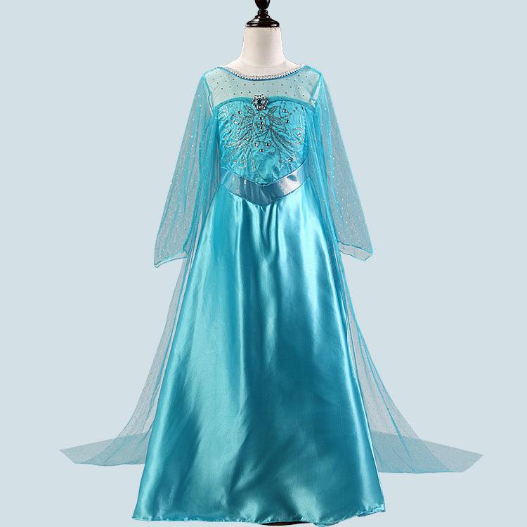 Girls' Lace Trailing Print Gift Sequined Princess Dress FSSA Global Bullet