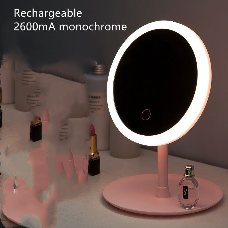 Net Red Led Vanity Mirror With Lamp Desktop Desktop Vanity Mirror - Size: Monochromatic light 2600mA