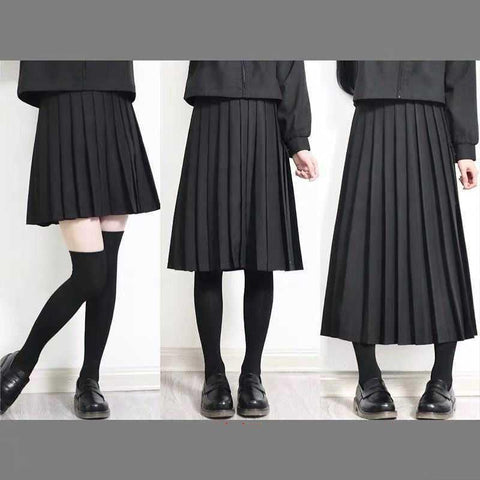 Basic Spring And Summer Plus Size Black Cyan Skirt Short Skirt Mid Skirt Long Skirt - Color: Black skirt, Size: 4XL, style: 80CM - FSSA Global Bullet