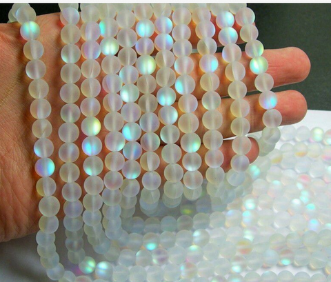style: 4mm, Color: 1pcs - Mystic Aura Quartz Gemstone Loose Beads