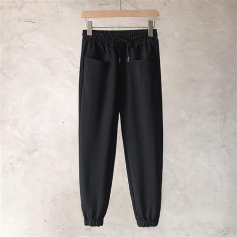Color: S7 Black, Size: M - All-match Casual Pants Drawstring