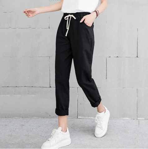 Color: Black, Size: L - Incredibly comfortable pants for spring