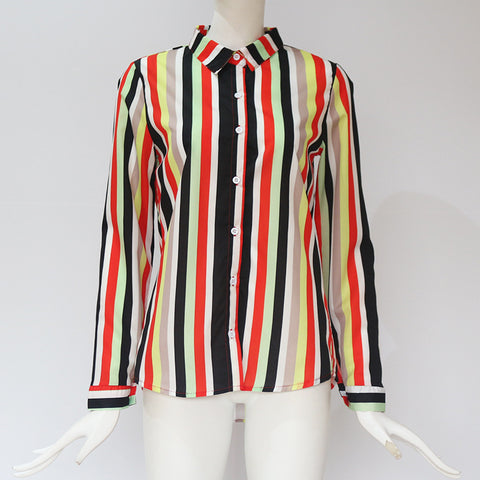Color: Multicolor A, Size: XXXL - Striped shirt