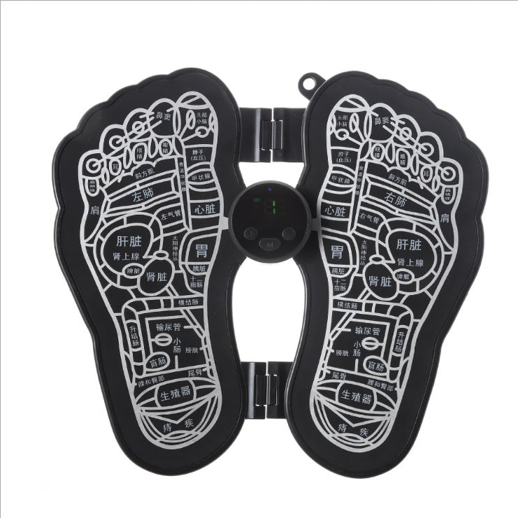 Color: Black, Style: Battery model - Portable massage foot pad