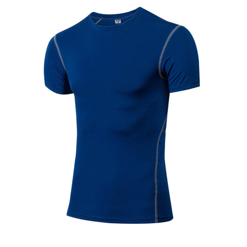 Color: Blue1, Size: M - Solid color quick-drying bottoming short sleeve