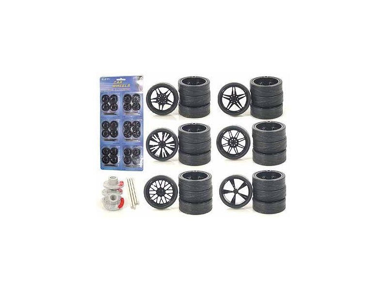 Wheels and Tires and Rims Multipack Set of 24 pieces for 1/24 Scale Model Cars and Trucks FSSA Global B