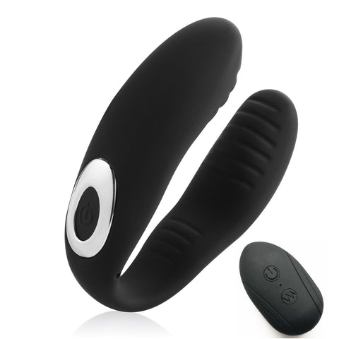 Fully encapsulated vibration massager - Color: Black, Style: Remote control