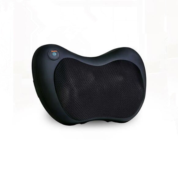 Model: EU Plug, Color: Black, Style: Signal bond - Electric Infrared Heating Kneading Neck Shoulder Back Body Spa Massage Pillow Car Chair Shiatsu Massager Masaj Device