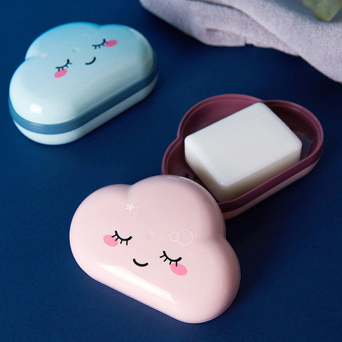 Cloud-shaped soap box with lid