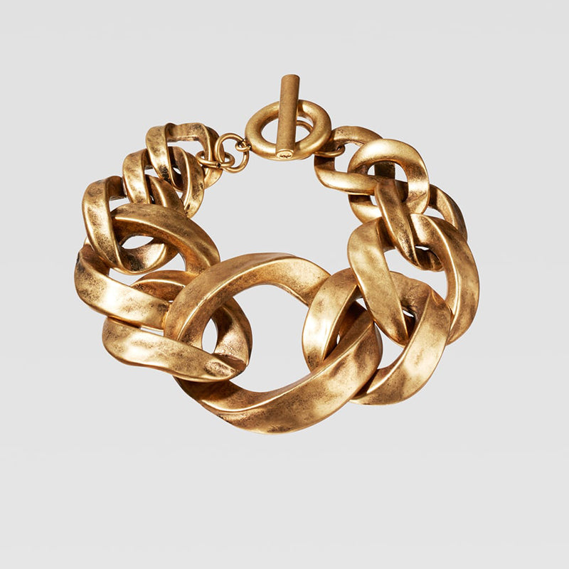 Color: Gold, Style: 2style - Alloy chain bracelet female exaggerated geometry