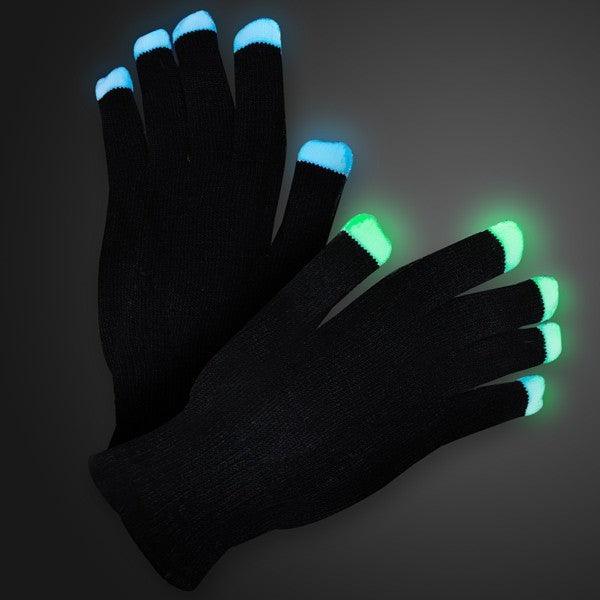 LED Black Gloves Rainbow LEDs FSSA Global B
