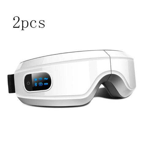 Color: White 2pcs - 3D 4D Rechargeable Eye Protector Eye Massager Bluetooth Music Player