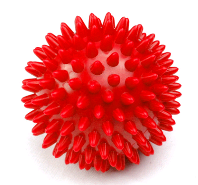 Hard thorn massage ball hand holding thorn ball touch training ball pvc acupressure massage ball yoga ball - Color: Red2, Size: 9cm