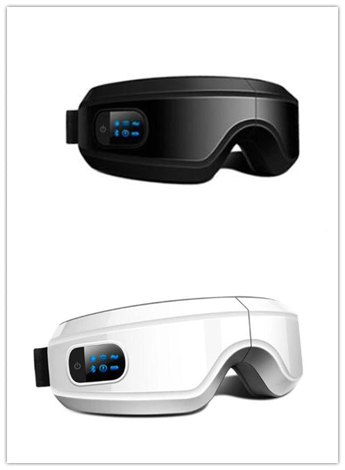 Color: Black white - 3D 4D Rechargeable Eye Protector Eye Massager Bluetooth Music Player