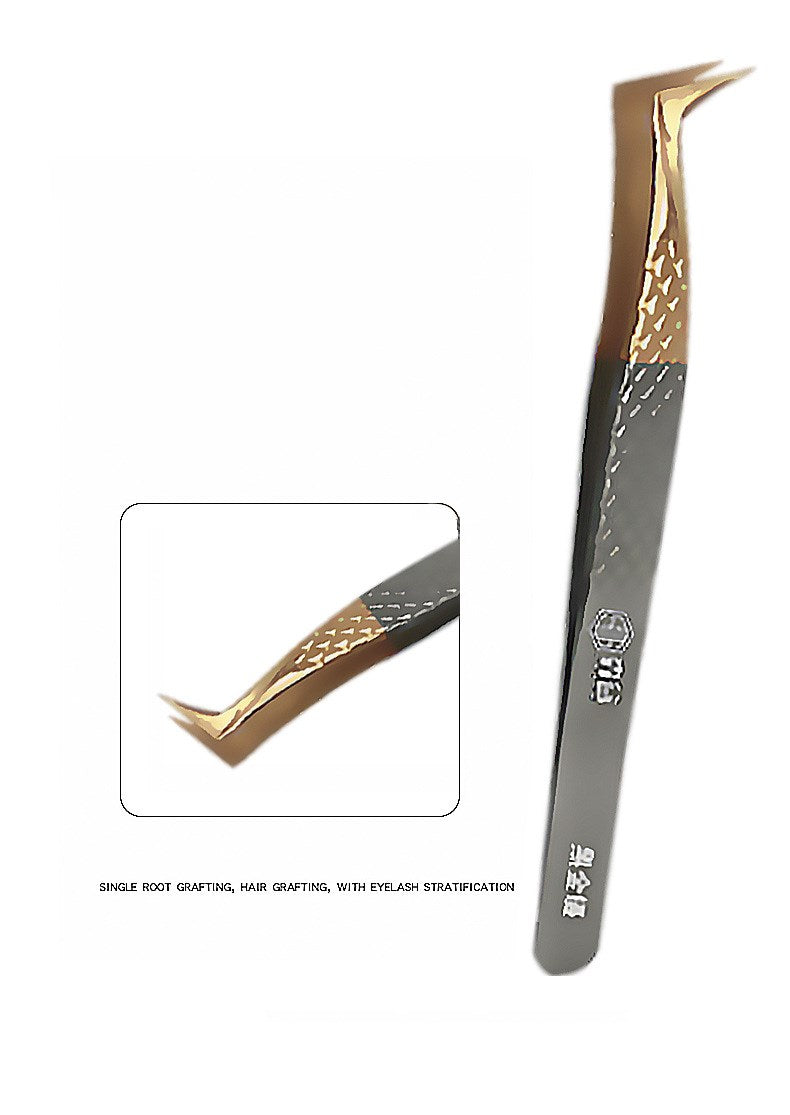 Style: Black gold tweezers - New Alloy Eyelash Extension Tweezers Special Tool Set For Eyelash Artist