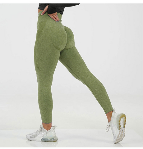 Color: Forest Green, Size: L - Knitted buttocks moisture wicking yoga pants