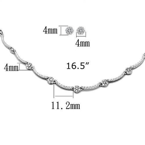 3W1249 - Brass Jewelry Sets Rhodium Women AAA Grade CZ Clear