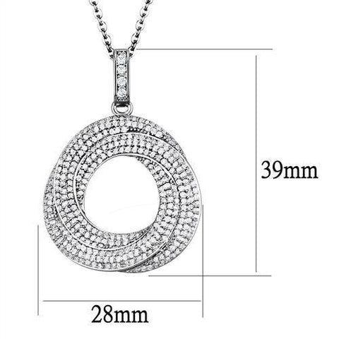 3W1318 - Brass Jewelry Sets Rhodium Women AAA Grade CZ Clear