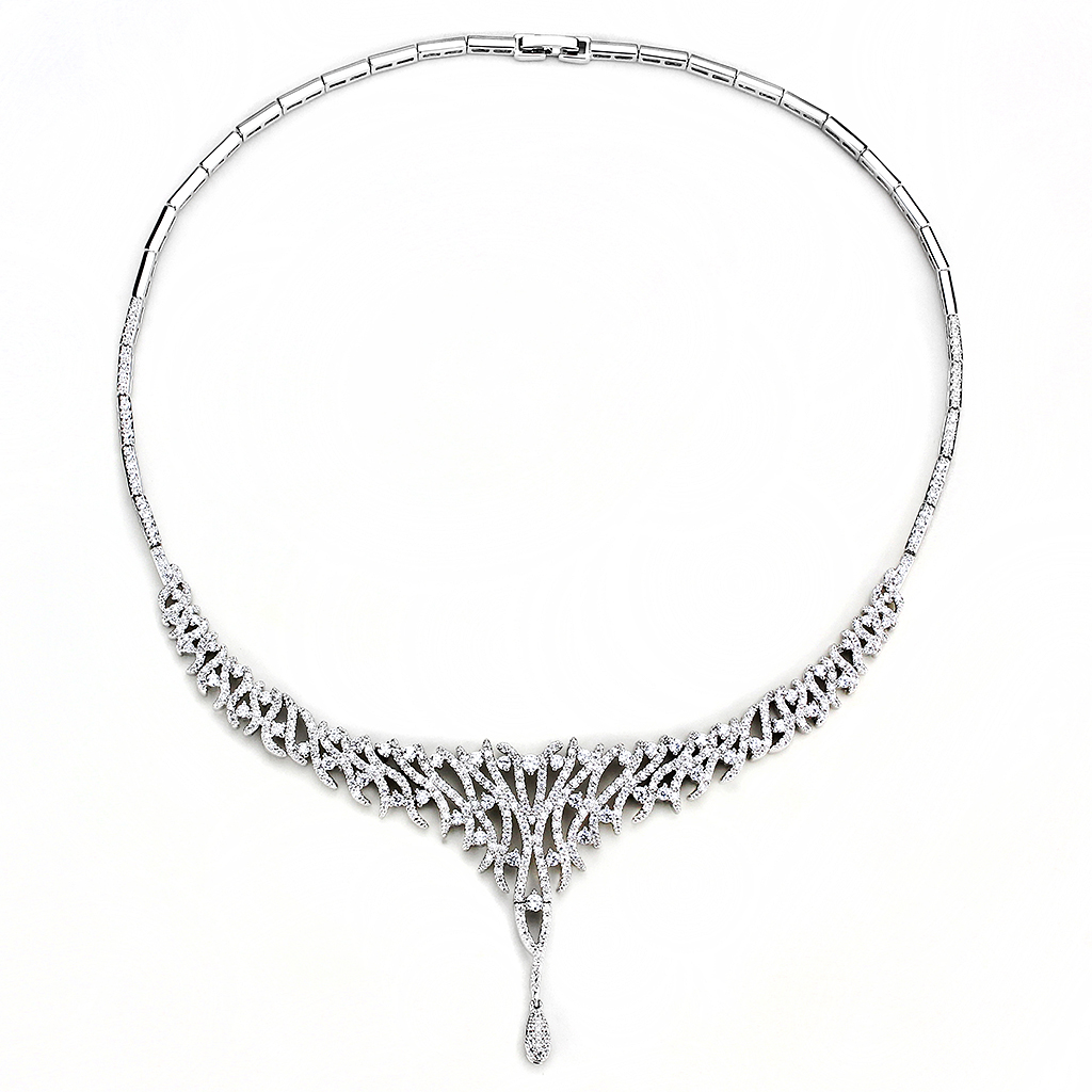 3W1413 - Brass Jewelry Sets Rhodium Women AAA Grade CZ Clear