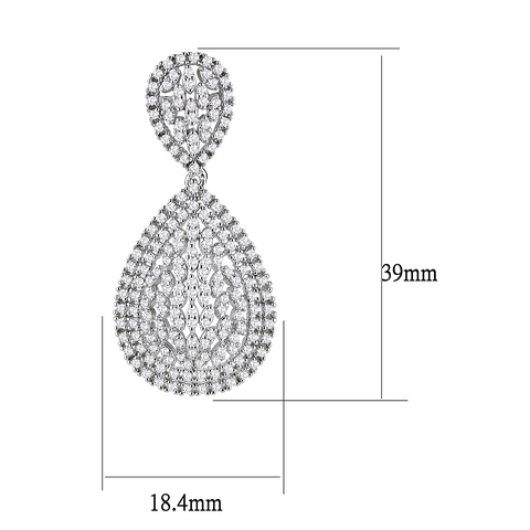 3W1417 - Brass Jewelry Sets Rhodium Women AAA Grade CZ Clear