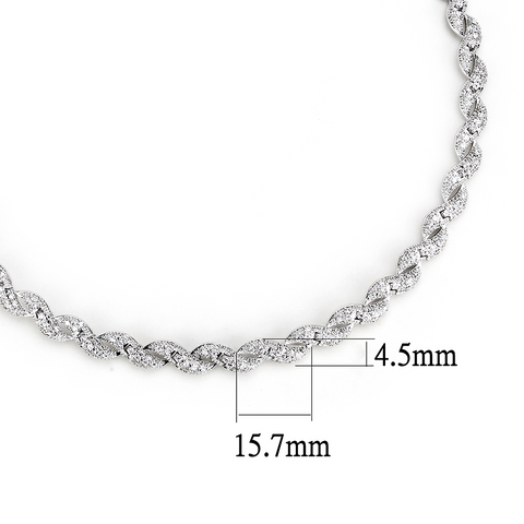 3W1421 - Brass Jewelry Sets Rhodium Women AAA Grade CZ Clear