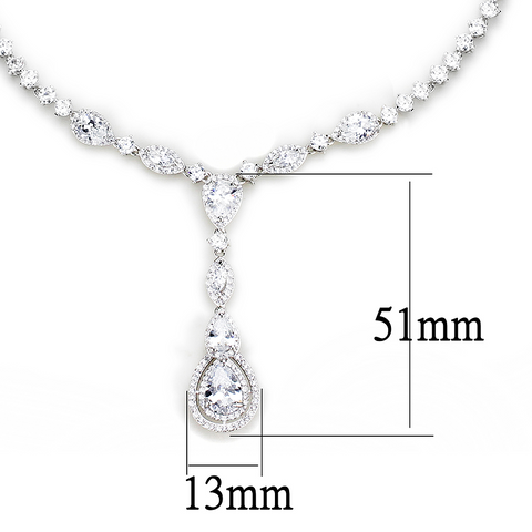 3W1422 - Brass Jewelry Sets Rhodium Women AAA Grade CZ Clear