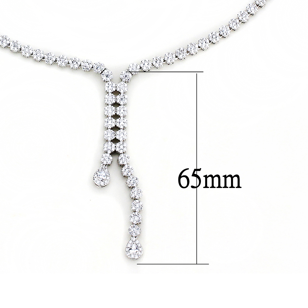 3W1429 - Brass Jewelry Sets Rhodium Women AAA Grade CZ Clear