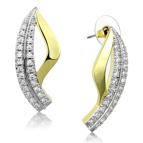 3W942 - Brass Jewelry Sets Gold+Rhodium Women AAA Grade CZ Clear
