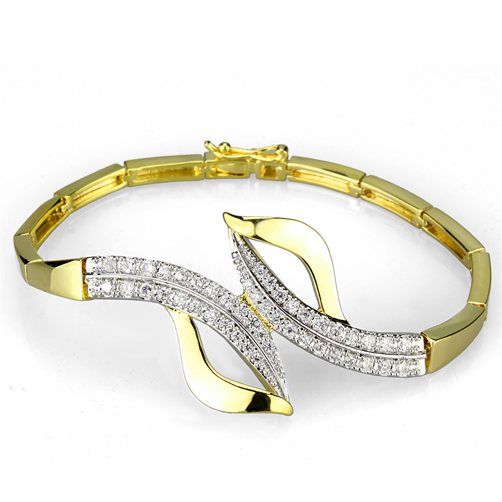 3W942 - Brass Jewelry Sets Gold+Rhodium Women AAA Grade CZ Clear