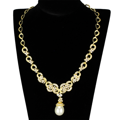 3W945 - Brass Jewelry Sets Gold Women AAA Grade CZ Clear