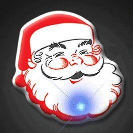 Santa Claus Christmas Flashing Blinky Body Light Lapel Pin FSSA Global B