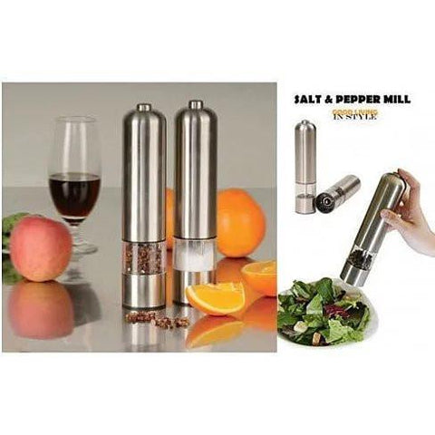 You and Me Salt or Pepper Mills With Electric Dispenser In Stainless Steel - FSSA Global Bullet