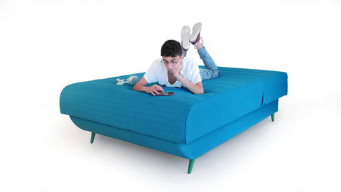 Full Adjustable Turquoise Upholstered 100% PolyesterNo Bed With Mattress