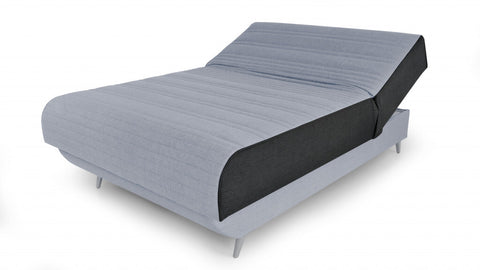 Full Adjustable Light Gray Upholstered 100% PolyesterNo Bed With Mattress